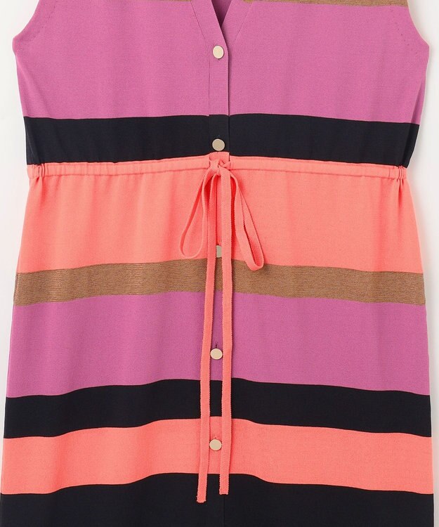 GRACE CONTINENTAL ニットマルチボーダージレ ピンク