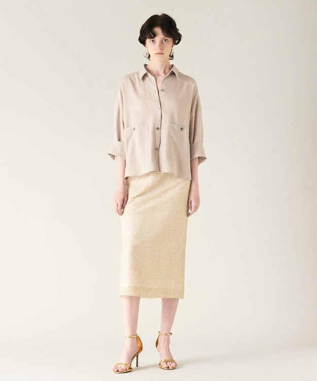 GRACE CONTINENTAL コクーンシルエットシャツ ベージュ