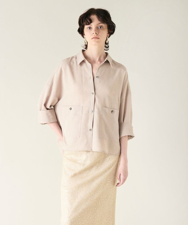 GRACE CONTINENTAL コクーンシルエットシャツ ベージュ