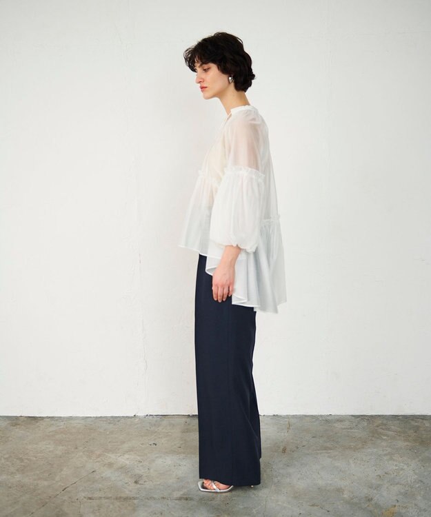 GRACE CONTINENTAL ギャザーカフタントップ キナリ