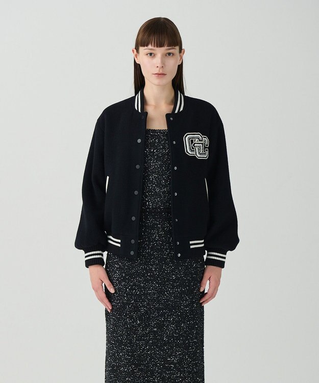 GRACE CONTINENTAL ビジューembアワードジャケット ブラック