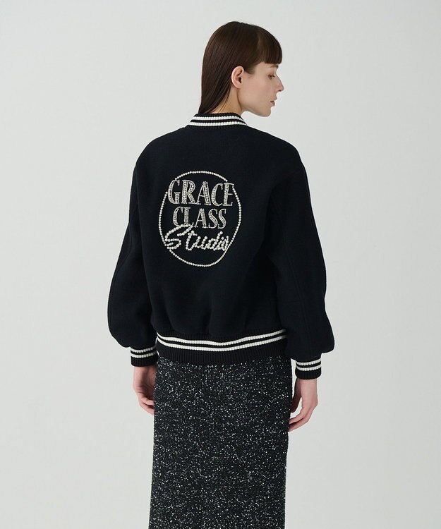 GRACE CONTINENTAL ビジューembアワードジャケット ブラック