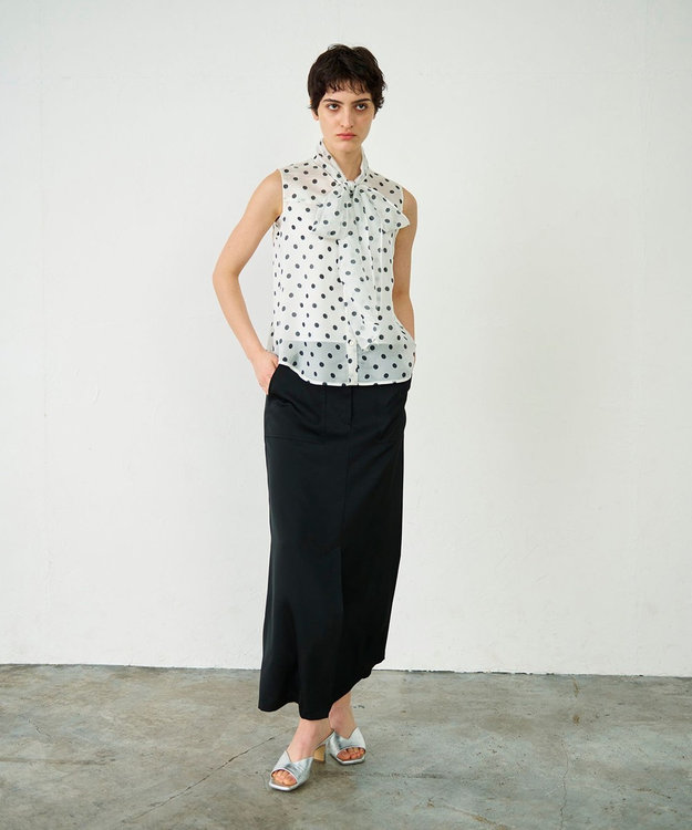 GRACE CONTINENTAL シアードットプリントブラウス ホワイト