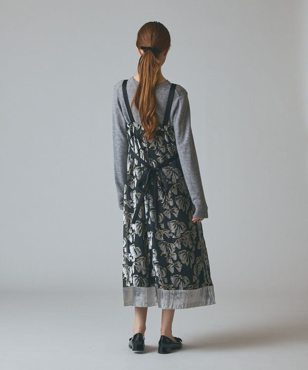 GRACE CONTINENTAL リボンオパールドレス ブラック