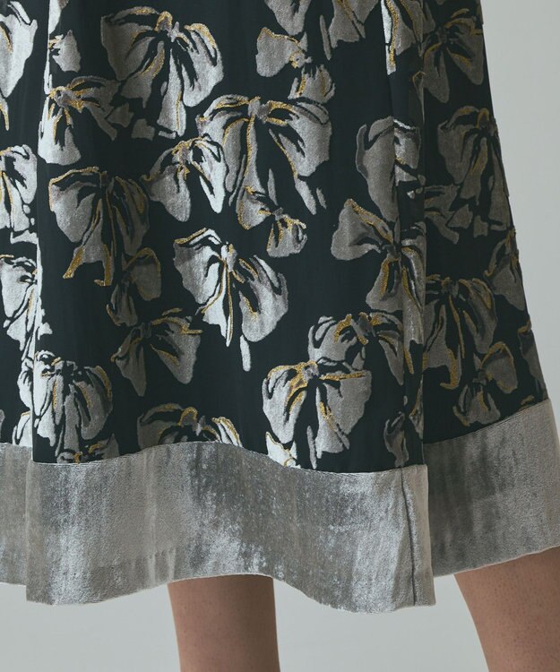 GRACE CONTINENTAL リボンオパールドレス ブラック