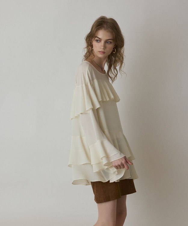 GRACE CONTINENTAL シフォンフリルブラウス キナリ