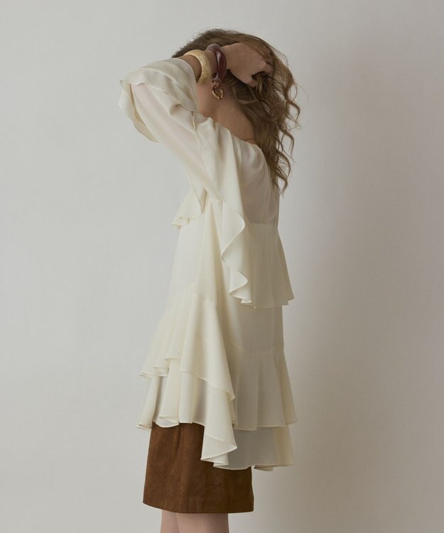 GRACE CONTINENTAL シフォンフリルブラウス キナリ