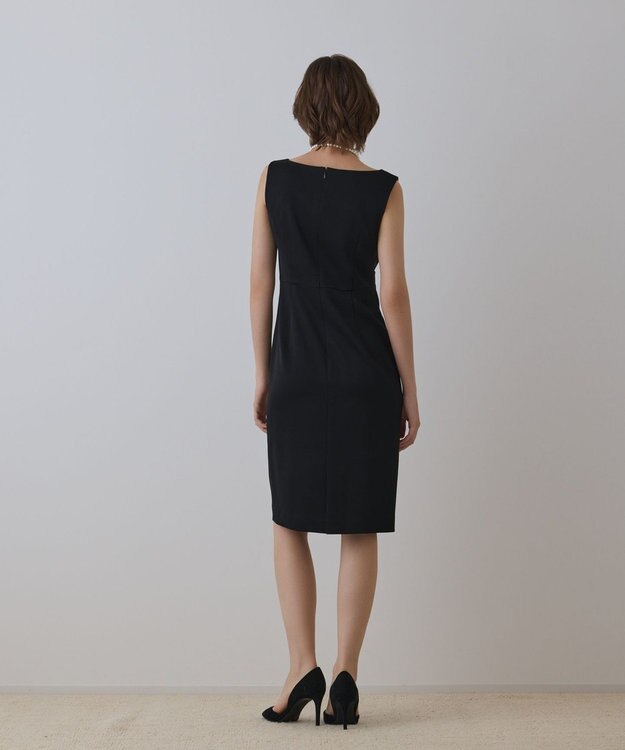 GRACE CONTINENTAL サテンクロスドレープワンピース ブラック