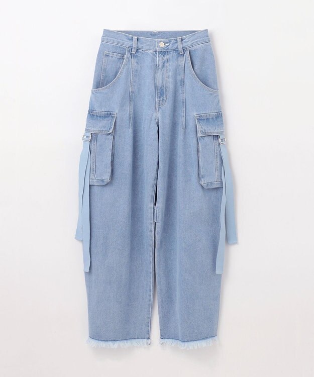 GRACE CONTINENTAL コクーンデニムカーゴパンツ ブルー