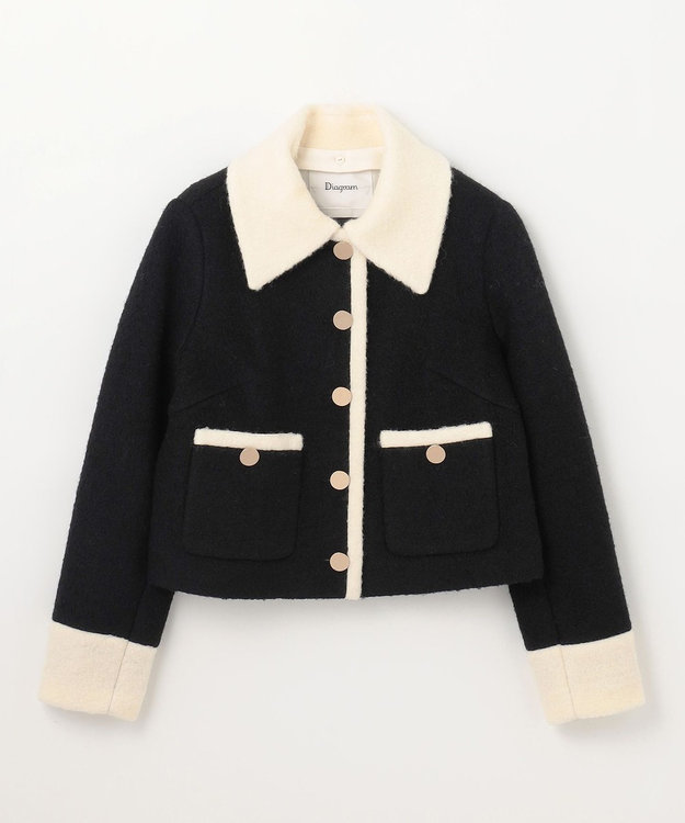 GRACE CONTINENTAL ウールパイルジャケット ブラック