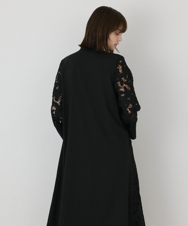 GRACE CONTINENTAL カットワークAラインワンピース ブラック