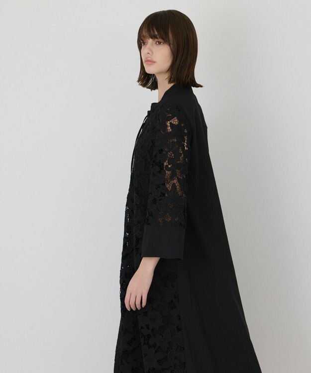 GRACE CONTINENTAL カットワークAラインワンピース ブラック