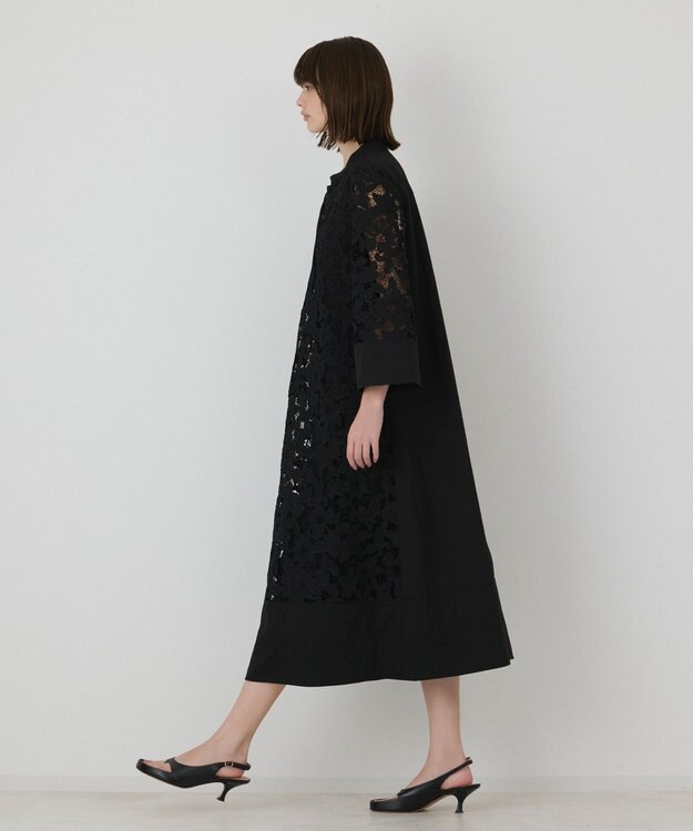 GRACE CONTINENTAL カットワークAラインワンピース ブラック