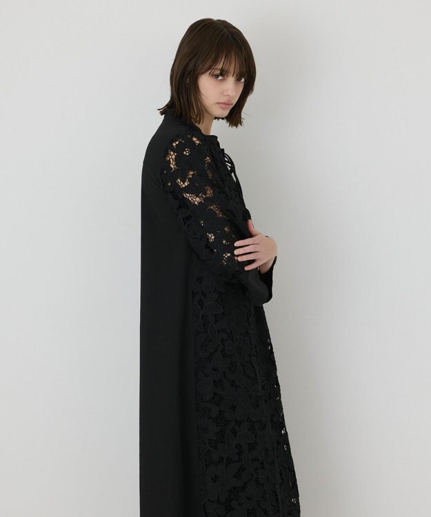 GRACE CONTINENTAL カットワークAラインワンピース ブラック