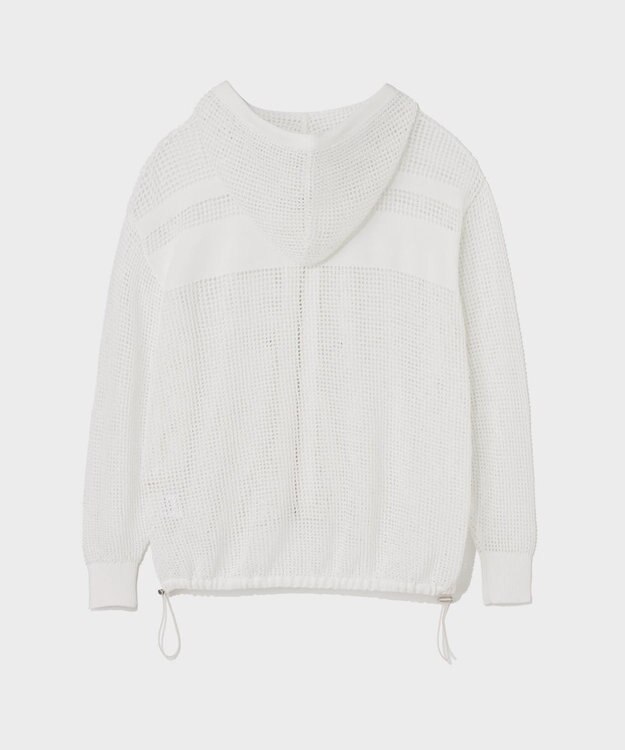 GRACE CONTINENTAL ボーダーメッシュフーディ ホワイト