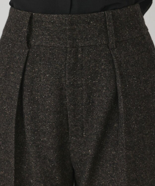 GRACE CONTINENTAL ウールタックワイドパンツ ブラウン