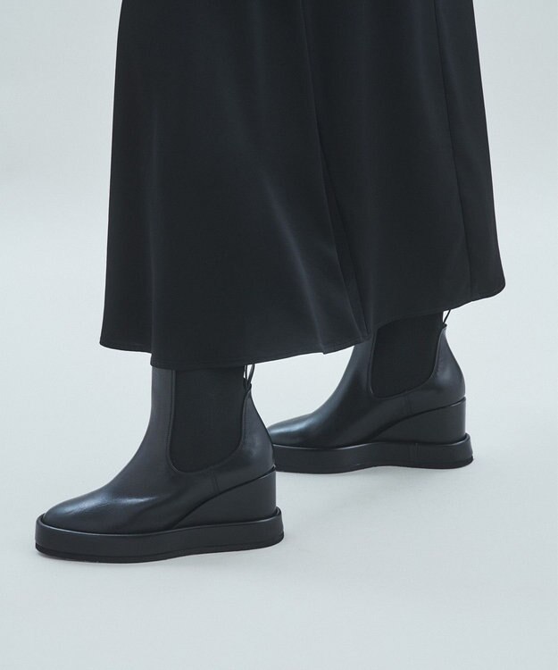 GRACE CONTINENTAL サテンミリタリーロングスカート ブラック