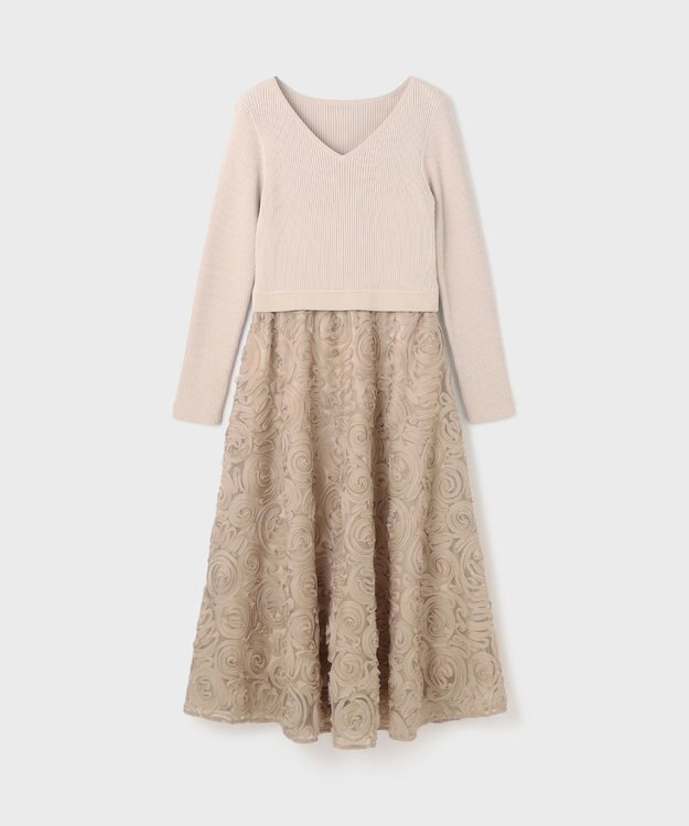 Grace Continental グレースコンチネンタル　刺繍ワンピ　即完売品 テープ刺繍ニットワンピース / GRACE CONTINENTAL | GRACE