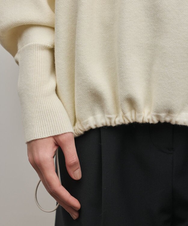 GRACE CONTINENTAL スウェットライクニットトップ ホワイト