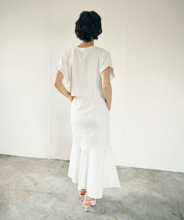 GRACE CONTINENTAL ミディマーメイドスカート ホワイト