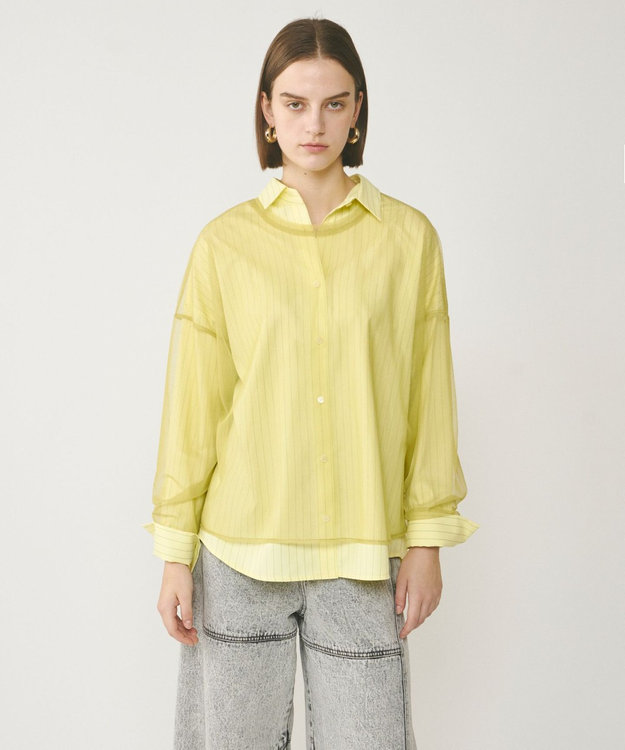 GRACE CONTINENTAL チュールレイヤードシャツ イエロー