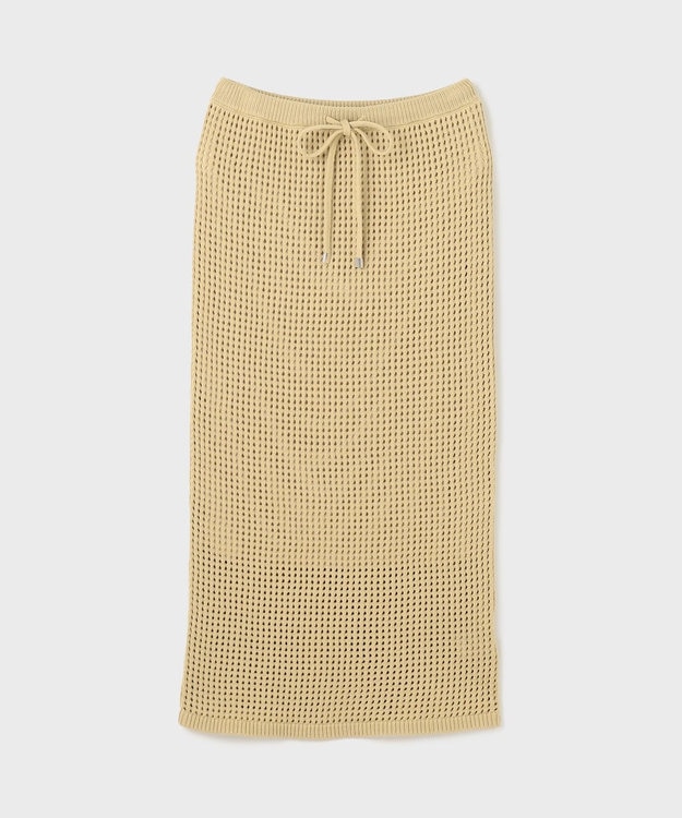 GRACE CONTINENTAL メッシュタイトニットスカート イエロー