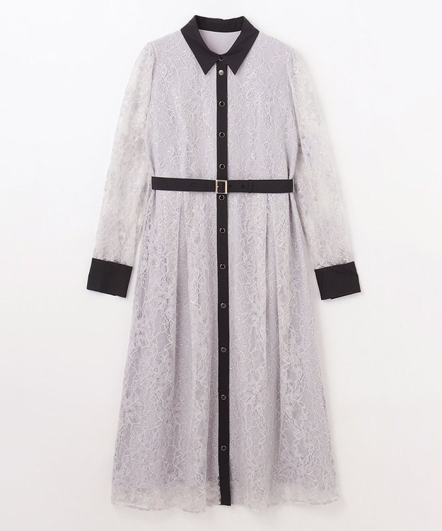 GRACE CONTINENTAL レーススパンコールワンピース グレー