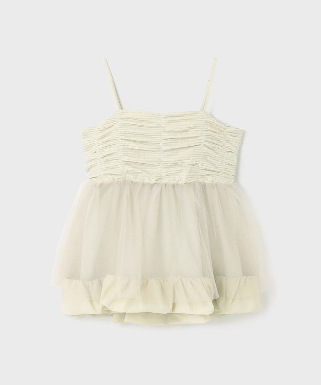 GRACE CONTINENTAL タフタチュールキャミ ライトグリーン