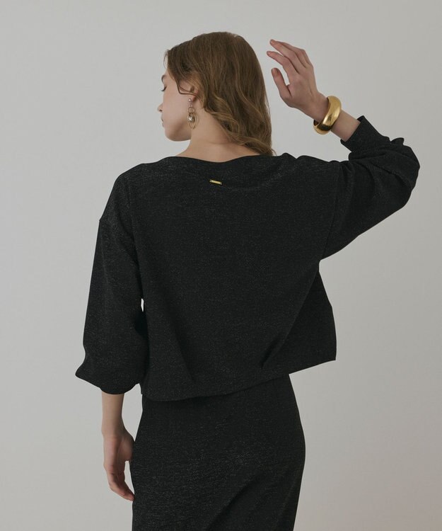 GRACE CONTINENTAL ラメカットトップ ブラック