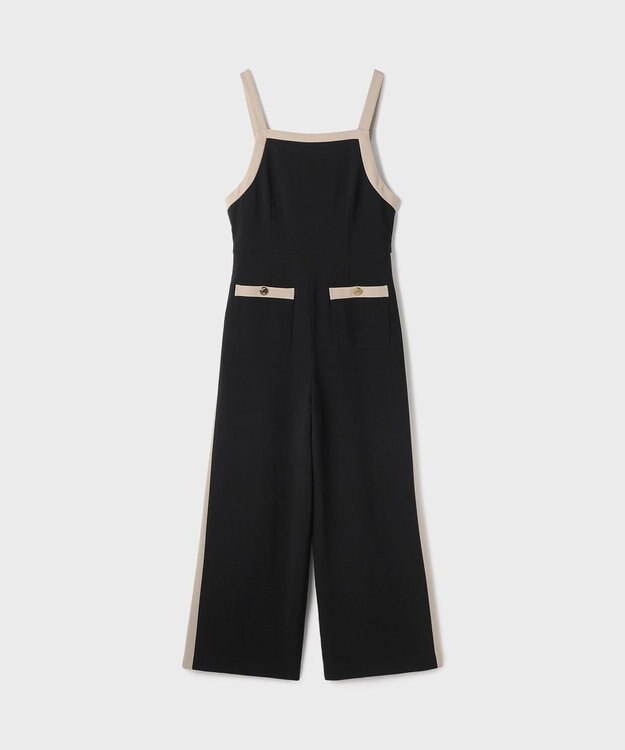 GRACE CONTINENTAL トリアセバイカラーサロペット ブラック