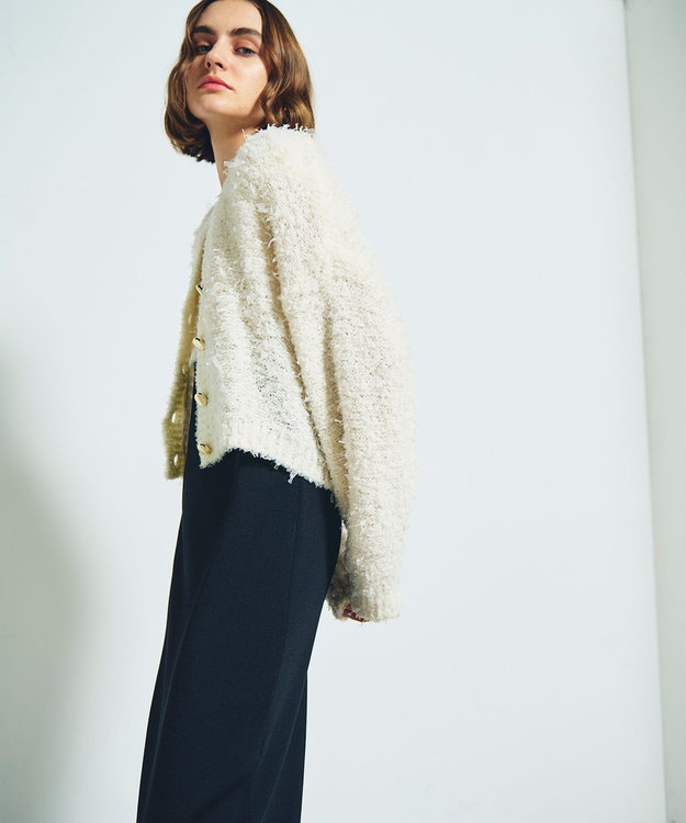 グレースコンチネンタル　ツィディーリボンヤーンカーディガン　36 ツイーディーリボンヤーンカーディガン / GRACE CONTINENTAL