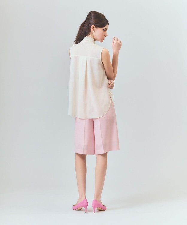 GRACE CONTINENTAL リネンライクボウタイノースリーブ キナリ