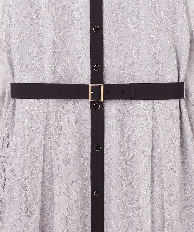 GRACE CONTINENTAL レーススパンコールワンピース グレー