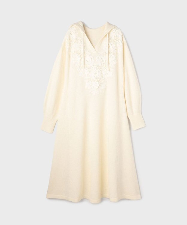 GRACE CONTINENTAL ケミカルレースニットワンピース キナリ