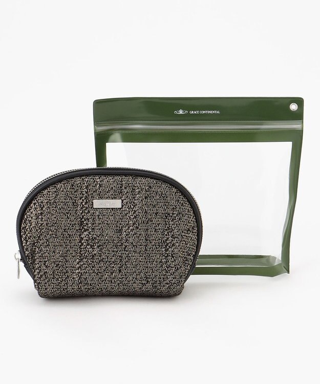 GRACE CONTINENTAL Fabricシェルポーチ-AW ゴールド