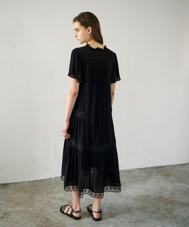 GRACE CONTINENTAL レースコンビカフタンワンピース ブラック