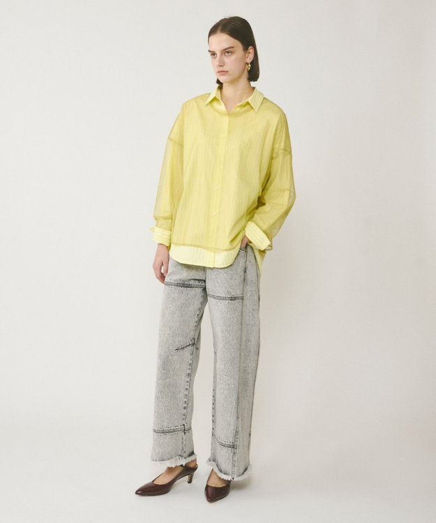 GRACE CONTINENTAL チュールレイヤードシャツ イエロー