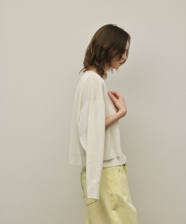 GRACE CONTINENTAL スリーブスリットニットカーディガン ホワイト