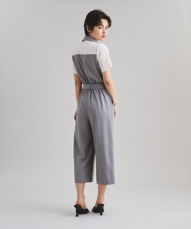 美品コンジェペイエ オールインワン サロペット　ブルーグレー　サイズフリー conges payes ADIEU TRISTESSE サロペット オーバーオール