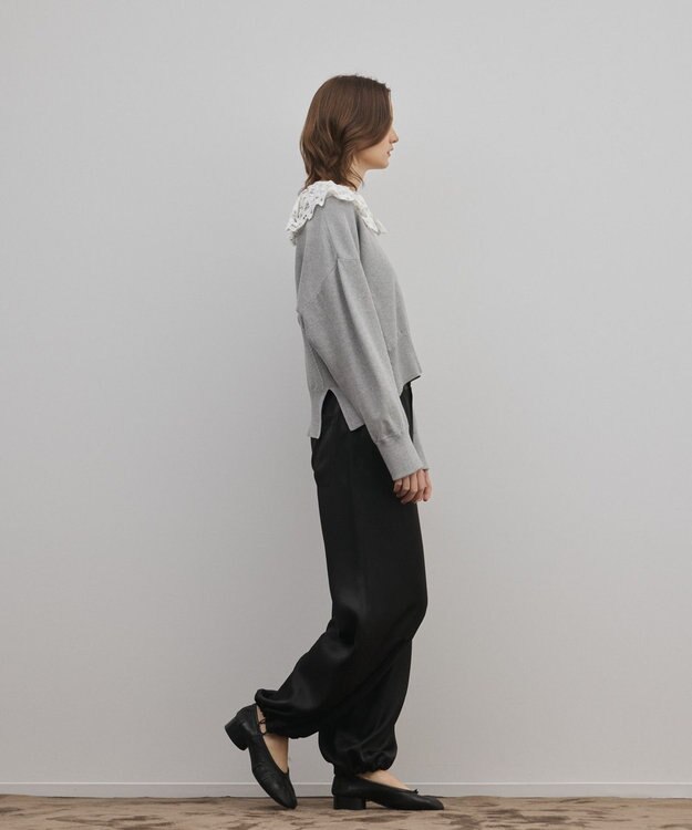 GRACE CONTINENTAL マットサテンバレルパンツ ブラック