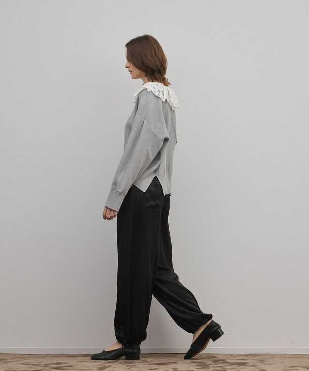 GRACE CONTINENTAL マットサテンバレルパンツ ブラック