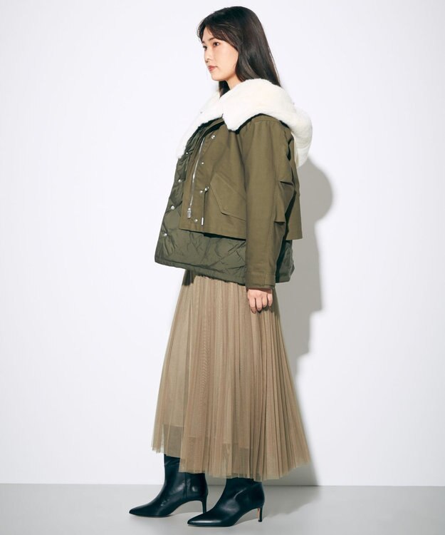 2023aw GRACE CONTINENTALフェザーチュールプリーツスカート フェザーチュールプリーツスカート / GRACE CONTINENTAL | GRACE