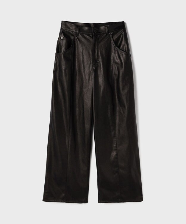 GRACE CONTINENTAL カーブフェイクレザーパンツ ブラック