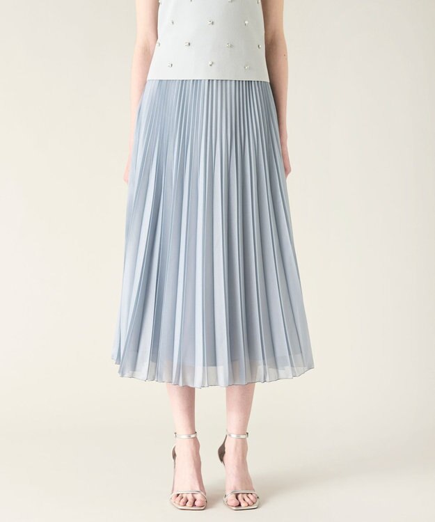 GRACE CONTINENTAL チンツプリーツスカート ブルー