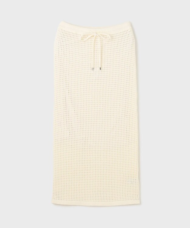 GRACE CONTINENTAL メッシュタイトニットスカート ホワイト