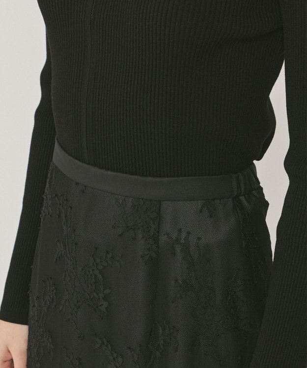 GRACE CONTINENTAL レースレイヤードスカート ブラック