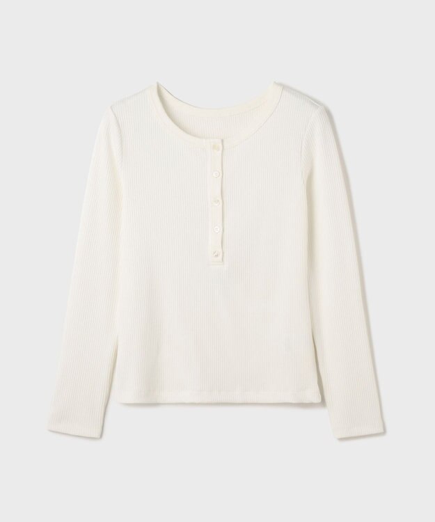 GRACE CONTINENTAL ヘンリーネックカットトップ ホワイト