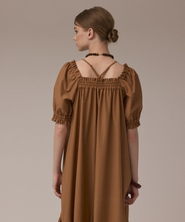 GRACE CONTINENTAL ギャザーロングワンピース ブラウン