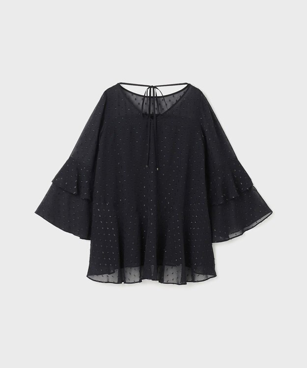GRACE CONTINENTAL フィルムジャガードフリルトップ ブラック