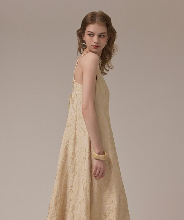 GRACE CONTINENTAL リーフジャガードキャミワンピース ベージュ